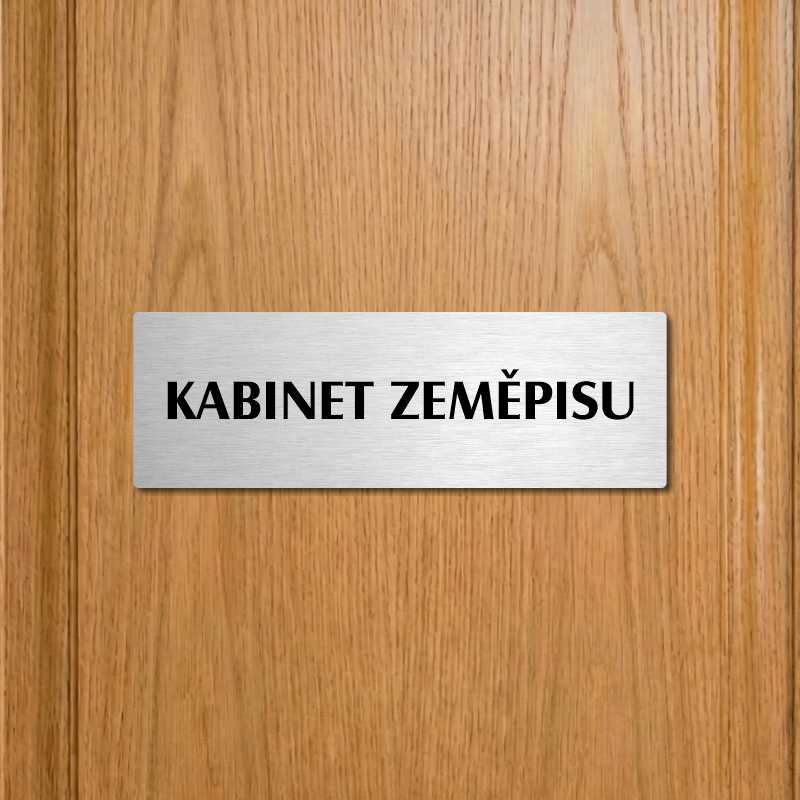 Kabinet zeměpisu, 200x66mm, stříbrná popiska 